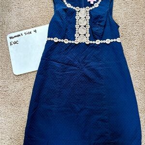 Lilly Pulitzer Navy Blue and Gold Dress